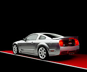 MST 02 RK0060 05
2005 Ford Saleen Mustang Supercharged Silver 3/4 Rear View On Red Floor Gray Line Studio