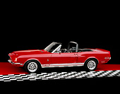 MST 03 RK0060 02
1968 Ford Mustang Shelby GT500 Convertible Red 3/4 Side View On Red And Checkered Floor Studio