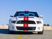 MST 03 RK0892 01
2011 Shelby Ford Mustang GT500 White With Red Stripe Front View On Pavement