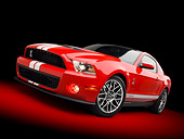 MST 03 RK0899 01
2011 Shelby Ford Mustang GT500 SVT Red With White Stripes 3/4 Front View In Studio