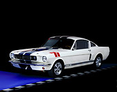 MST 03 RK0056 05
1966 Ford Mustang Shelby GT 350 White Blue Stripe 3/4 Front View On Checkered Line Studio