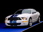 MST 03 RK0150 01
2007 Ford Shelby GT500 White Blue Stripes 3/4 Front View Studio