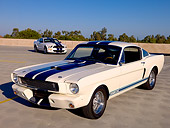 MST 03 RK0159 01
1966 GT350 And 2007 GT500 Ford Shelby White Blue Stripe 3/4 Front On Pavement
