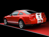 MST 03 RK0180 01
2007 Ford Shelby Mustang GT500 Coupe Red And White 3/4 Rear View Studio
