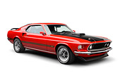 MST 04 BK0002 01
1969 Ford Mustang Mach 1 Super Cobra Jet Red And Black 3/4 Front View On White Seamless