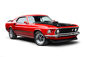 MST 04 BK0003 01
1969 Ford Mustang Mach 1 Super Cobra Jet Red And Black 3/4 Front View On White Seamless
