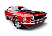 MST 04 BK0004 01
1969 Ford Mustang Mach 1 Super Cobra Jet Red And Black 3/4 Front View On White Seamless