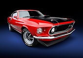 MST 04 BK0005 01
1969 Ford Mustang Mach 1 Super Cobra Jet Red And Black 3/4 Front View In Studio
