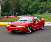 MST 04 RK0007 04
1994 Ford Mustang Cobra Indy Pace Car Convertible Red 3/4 Front View On Pavement