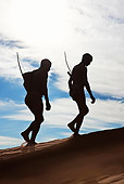 PEO 08 MH0005 01
Silhouette Of Two San Hunters Walking With Traditional Bow And Arrow Namibia