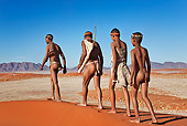 PEO 08 MH0010 01
San Hunters Walking With Traditional Bow And Arrows Namibia