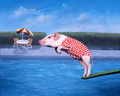 PIG 01 RK0249 01
Pig Diving Into Pool