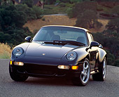 POR 03 RK0001 08
1996 Porsche Turbo Blue 3/4 Front View On Pavement Hill