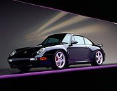 POR 03 RK0013 04
1996 Porsche Turbo Midnight Blue Low 3/4 Front View On Purple Line Studio