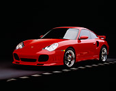 POR 03 RK0134 04
2003 Porsche Turbo X50 Red Front 3/4 View On Checkered Line Studio