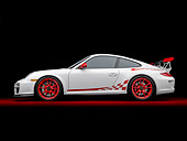 POR 04 BK0007 01
2010 Porsche GT3 RS White Profile View Studio