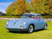POR 04 BK0011 01
1960 Porsche Blue 3/4 Front View On Grass By Autumn Trees