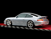 POR 04 RK0453 01
2001 Porsche Ruf RGT Silver Rear 3/4 View On Checkered Line Studio