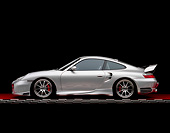 POR 04 RK0549 02
2004 Porsche X50 Turbo Silver Profile View On Checkered Line Red Floor Studio