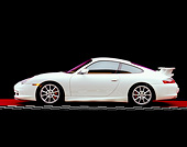 POR 04 RK0630 01
2005 Porsche 911 GT3 Coupe White Side View On Red Floor Checkered Line Studio