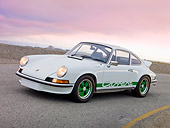 POR 04 RK0874 01
1973 Porsche Carrera RS 2.7 White 3/4 Side View On Pavement