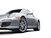 POR 04 RK0891 01
2011 Porsche Carrera 4S Silver 3/4 Front View On White Seamless