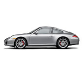 POR 04 RK0893 01
2011 Porsche Carrera 4S Silver Profile View On White Seamless