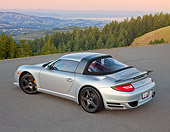 POR 04 RK0936 01
2011 Porsche RUF RT Silver 3/4 Rear View On Pavement Overlooking Hills
