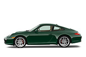 POR 04 IZ0001 01
2010 Porsche 911 Carrera S Coupe Green Profile View Studio