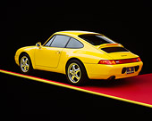 POR 04 RK0004 04
1995 Porsche 993-C2 Carrera Coupe Yellow 3/4 Rear View  Yellow Line Studio