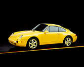 POR 04 RK0007 01
1995 Porsche 993-C2 Carrera Coupe Yellow 3/4 Side View On Yellow Line Studio