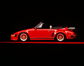 POR 04 RK0085 05
1989 Porsche Slopenose Convertible Red Profile On Red Floor Studio