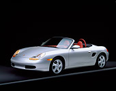 POR 04 RK0088 01
1997 Porsche Boxster Convertible Silver 3/4 Side View Studio