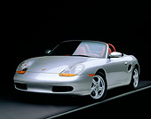 POR 04 RK0091 01
1997 Porsche Boxster Convertible Silver 3/4 Front View On Gray Line Studio