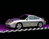 POR 04 RK0359 01
1999 Porsche 911 Carrera Coupe Silver 996 3/4 Front View Studio