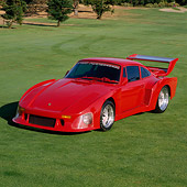 POR 04 RK0413 13
Porsche Turbo with Kramer 935 Body Red 3/4 Front View On Grass
