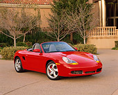 POR 04 RK0419 02
2000 Porsche Boxster S Convertible Red 3/4 Front View In Front Of Museum