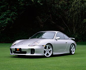 POR 04 RK0441 02
2001 Porsche Ruf 996 Silver Low 3/4 Front View On Grass