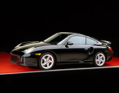 POR 04 RK0455 02
2001 Porsche 911 Twin Turbo Black 3/4 Side View On Gray Line Studio