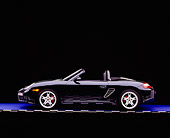 POR 04 RK0597 05
2005 Porsche Boxster S Convertible Dark Blue Profile View On Purple Floor Checkered Line Studio