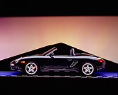 POR 04 RK0599 06
2005 Porsche Boxster S Convertible Dark Blue Profile View Checkered Line Studio