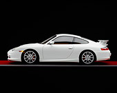 POR 04 RK0631 01
2005 Porsche 911 GT3 Coupe White Profile View On Red Floor Gray Line Studio