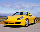 POR 04 RK0643 02
2000 Porsche Boxster Yellow Low 3/4 Front View On Pavement By Marsh