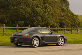 POR 04 RK0661 01
2006 Porsche Cayman S Black Rear 3/4 View On Pavement By Fence Grass And Trees