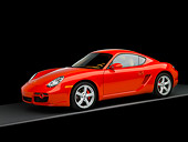 POR 04 RK0725 01
2007 Porsche Cayman S Red 3/4 Side View On Gray Floor Studio