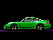 POR 04 RK0746 01
2007 Porsche 911 GT3 RS Green Profile View Studio