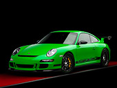 POR 04 RK0749 02
2007 Porsche 911 GT3 RS Green 3/4 Front View Studio