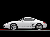 POR 04 RK0809 01
2008 Porsche Cayman S Coupe White Profile View Studio