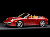 POR 04 RK0827 01
2009 Porsche 911 Carrera 4S Convertible Red 3/4 Front View Studio