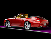 POR 04 RK0829 01
2009 Porsche 911 Carrera 4S Convertible Red 3/4 Rear View Studio